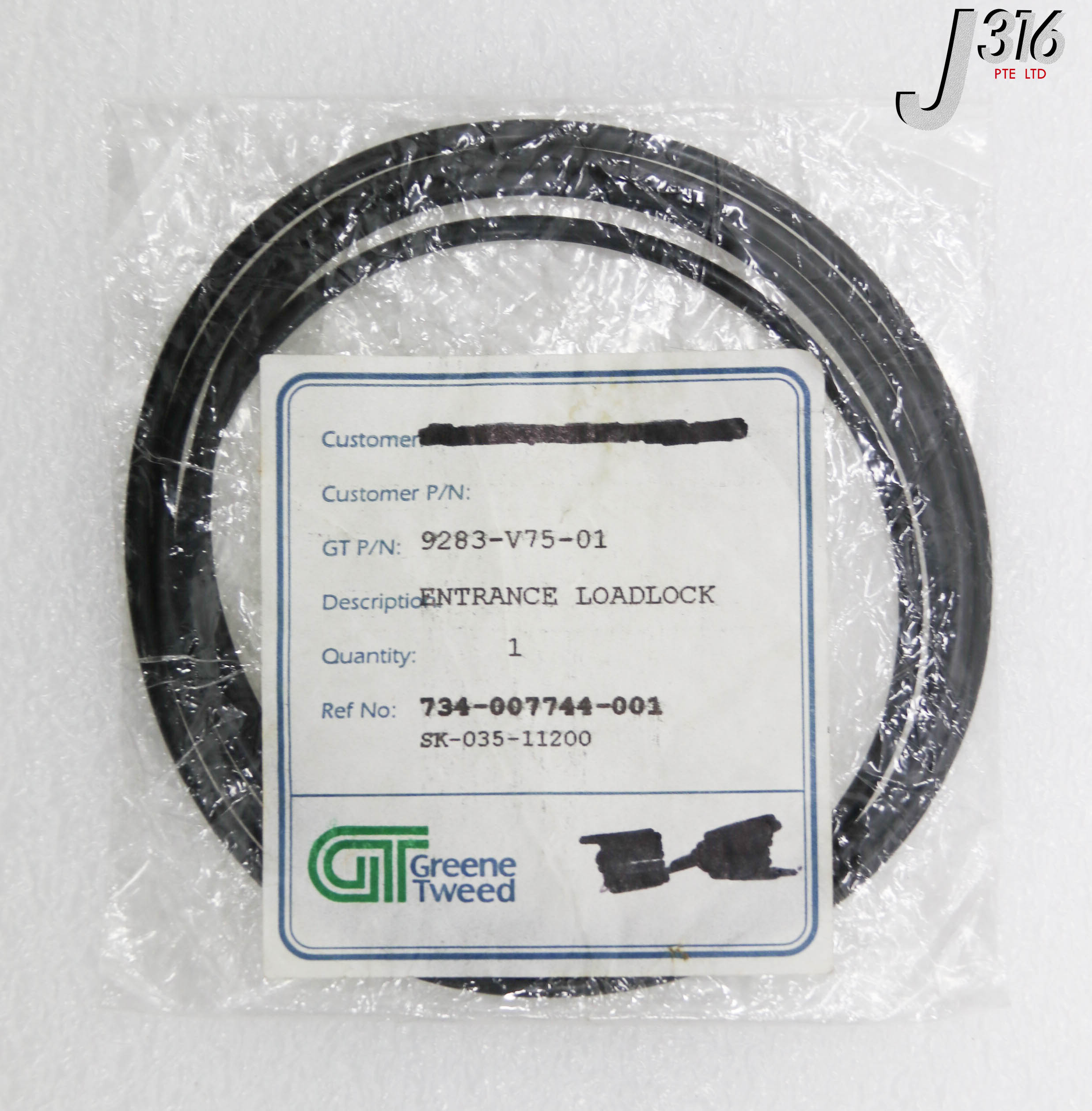 C3284 LAM RESEARCH O-RING, 16.955 ID X .139 C/S (NEW) 734-007744